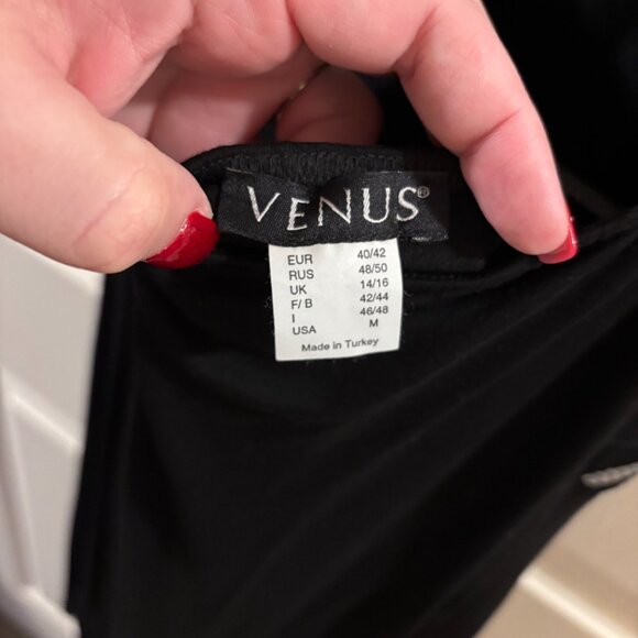 Venus Women's Black Halter-Neck Dress with Silver Sequin Embellishment Waist ~ M - Picture 4 of 5